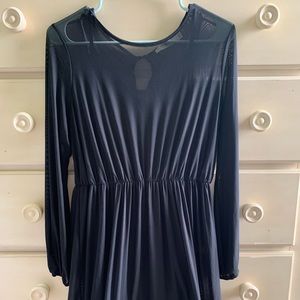 mesh black dress with slip